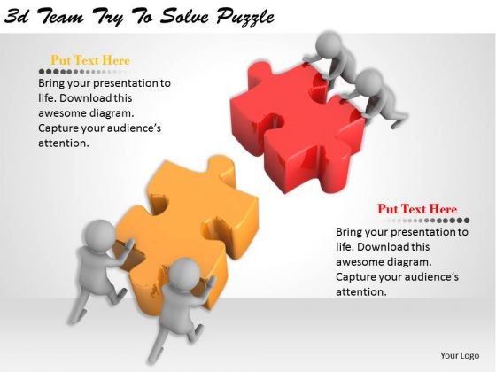 Business Strategy 3d Team Try To Solve Puzzle Basic Concepts Business Strategy 3d Team Try To Solve Puzzle Basic Concepts