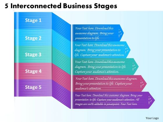 Business Strategy 5 Interconnected Stages Strategic Plan Example Ppt Slide