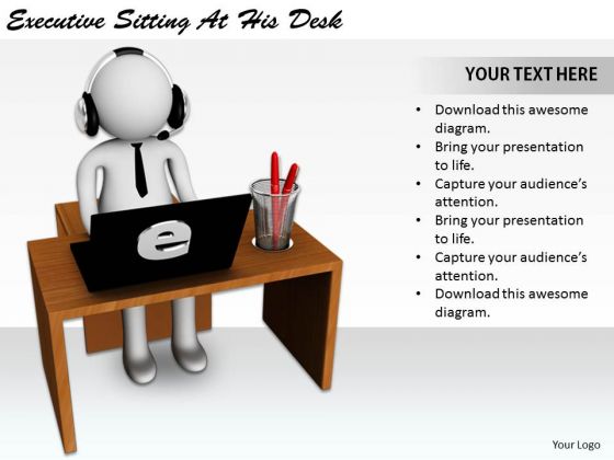 Business Strategy And Policy Executive Sitting His Desk Concept Business Strategy And Policy Executive Sitting His Desk Concept