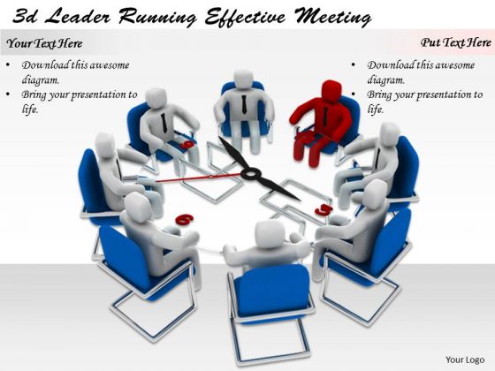 Business Strategy Concepts 3d Leader Running Effective Meeting