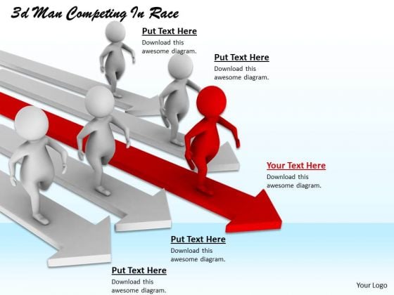 Business Strategy Concepts 3d Man Competing Race Statement Business Strategy Concepts 3d Man Competing Race Statement