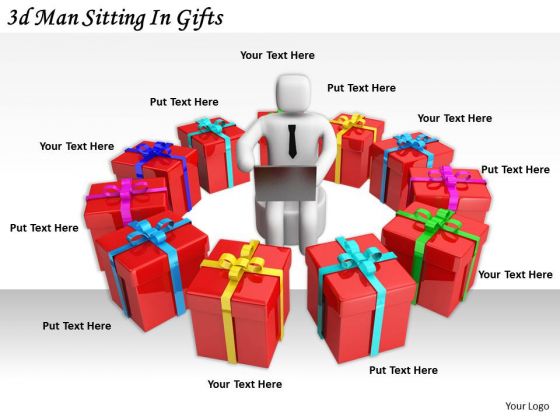 Business Strategy Concepts 3d Man Sitting Gifts Statement Business Strategy Concepts 3d Man Sitting Gifts Statement