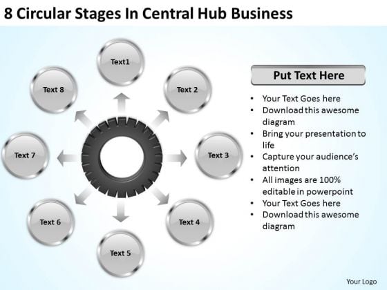 Business Strategy Concepts Circular Stages Central Hub Develop Business Strategy Concepts Circular Stages Central Hub Develop