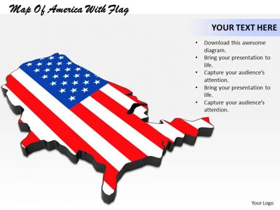 Business Strategy Concepts Map Of America With Flag Images