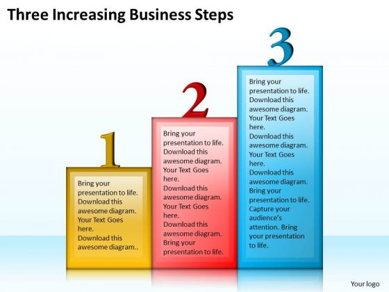 Business Strategy Concepts Three Increasing Steps Strategic Planning Ppt Slide Business Strategy Concepts Three Increasing Steps Strategic Planning Ppt Slide