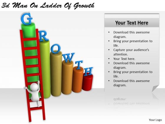 Business Strategy Consultant 3d Man Ladder Of Growth Concept Business Strategy Consultant 3d Man Ladder Of Growth Concept