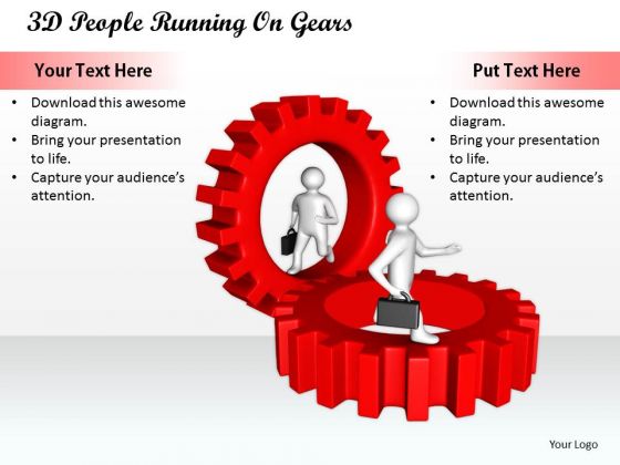 Business Strategy Consultant 3d People Running Gears Characters Business Strategy Consultant 3d People Running Gears Characters
