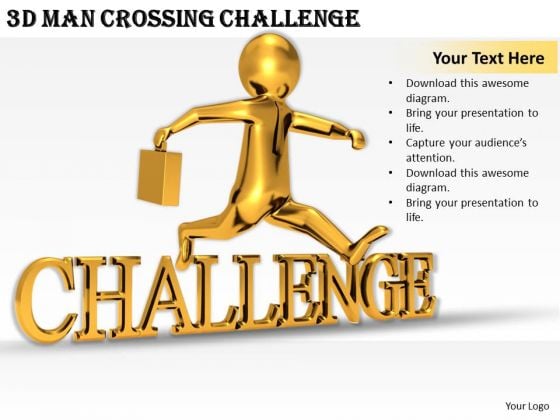 Business Strategy Consultants 3d Man Crossing Challenge Concept