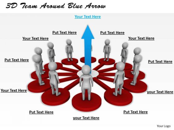 Business Strategy Consulting 3d Team Around Blue Arrow Character Models Business Strategy Consulting 3d Team Around Blue Arrow Character Models