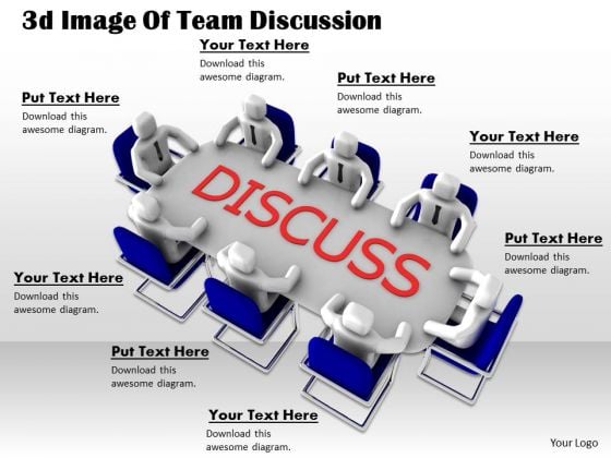 Business Strategy Development 3d Image Of Team Discussion Concepts
