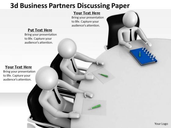 Business Strategy Development 3d Partners Discussing Paper Characters Business Strategy Development 3d Partners Discussing Paper Characters