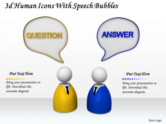 Business Strategy Execution 3d Human Icons With Speech Bubbles Character Models Business Strategy Execution 3d Human Icons With Speech Bubbles Character Models