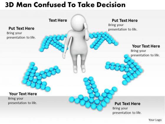 Business Strategy Execution 3d Man Confused To Take Decision Adaptable Concepts Business Strategy Execution 3d Man Confused To Take Decision Adaptable Concepts
