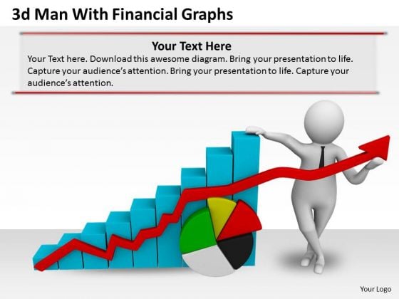 Business Strategy Execution 3d Man With Financial Graphs Concepts Business Strategy Execution 3d Man With Financial Graphs Concepts