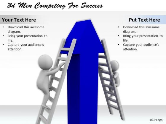 Business Strategy Execution 3d Men Competing For Success Concept Business Strategy Execution 3d Men Competing For Success Concept