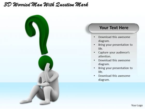 Business Strategy Execution 3d Worried Man With Question Mark Concept Statement Business Strategy Execution 3d Worried Man With Question Mark Concept Statement