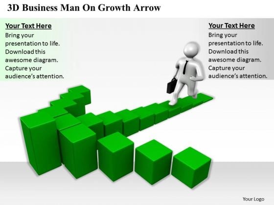 Business Strategy Formulation 3d Man Growth Arrow Concept Statement