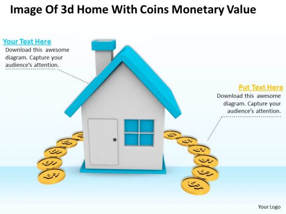 Business Strategy Image Of 3d Home With Coins Monetary Value Business Strategy Image Of 3d Home With Coins Monetary Value