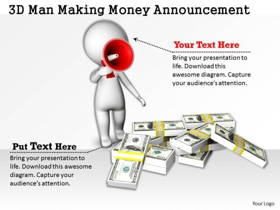 Business Strategy Implementation 3d Man Making Money Announcement Characters Business Strategy Implementation 3d Man Making Money Announcement Characters