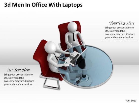 Business Strategy Implementation 3d Office With Laptops Concept