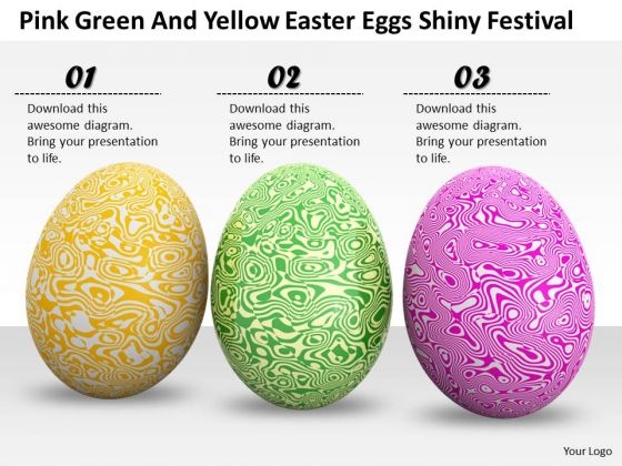 Business Strategy Implementation Pink Green And Yellow Easter Eggs Shiny Festival Images