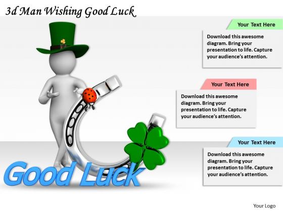Business Strategy Innovation 3d Man Wishing Good Luck Concept Business Strategy Innovation 3d Man Wishing Good Luck Concept