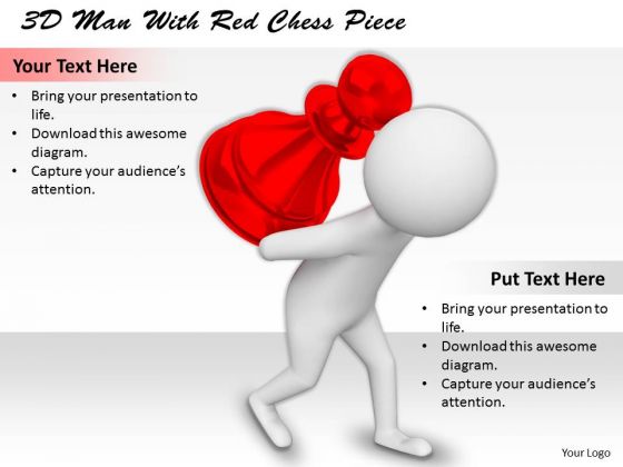 Business Strategy Innovation 3d Man With Red Chess Piece Basic Concepts Business Strategy Innovation 3d Man With Red Chess Piece Basic Concepts
