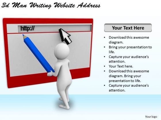 Business Strategy Model 3d Man Writing Website Address Character Models Business Strategy Model 3d Man Writing Website Address Character Models