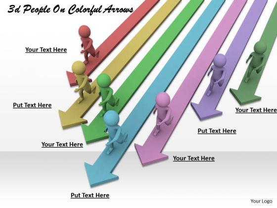 Business Strategy Model 3d People On Colorful Arrows Concepts Business Strategy Model 3d People On Colorful Arrows Concepts