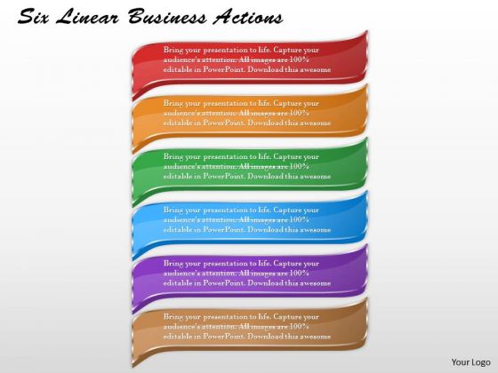 Business Strategy Model Six Linear Actions Strategic Plan Ppt Slide Business Strategy Model Six Linear Actions Strategic Plan Ppt Slide