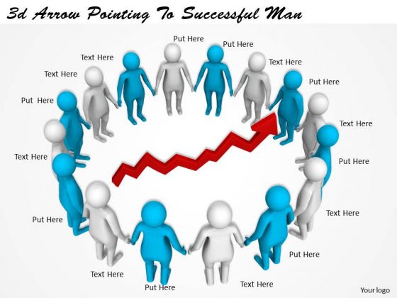 Business Strategy Plan 3d Arrow Pointing To Successful Man Basic Concepts