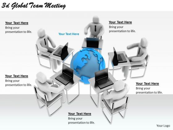 Business Strategy Plan 3d Global Team Meeting Concept