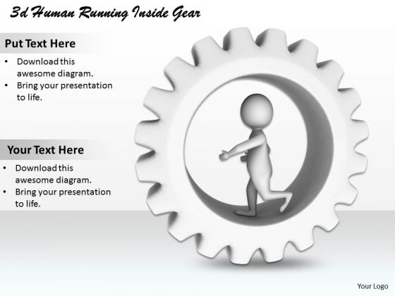 Business Strategy Plan 3d Human Running Inside Gear Character Modeling Business Strategy Plan 3d Human Running Inside Gear Character Modeling