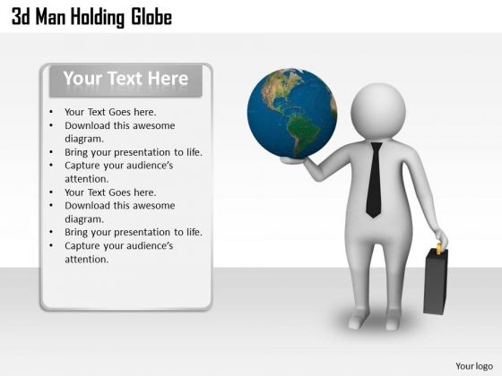 Business Strategy Plan 3d Man Holding Globe Character Modeling Business Strategy Plan 3d Man Holding Globe Character Modeling