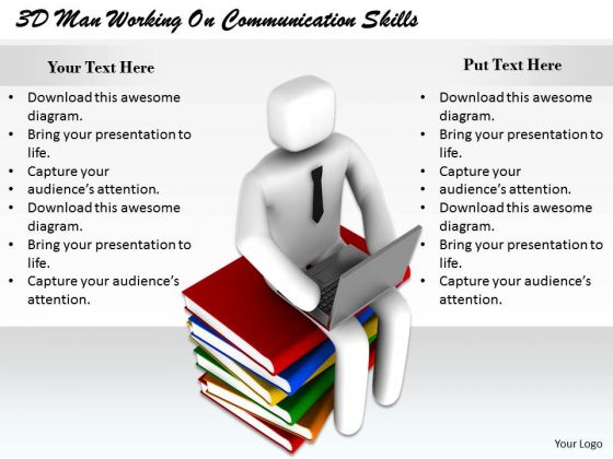 Business Strategy Plan 3d Man Working On Communication Skills Concept Statement Business Strategy Plan 3d Man Working On Communication Skills Concept Statement