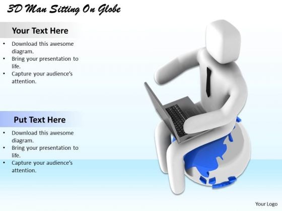 Business Strategy Plan Template 3d Man Sitting On Globe Characters Business Strategy Plan Template 3d Man Sitting On Globe Characters