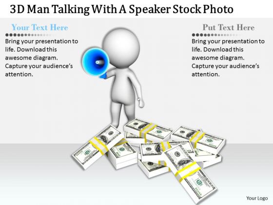 Business Strategy Planning 3d Man Talking With Speaker Stock Photo Character Models