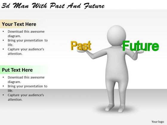 Business Strategy Planning 3d Man With Past And Future Character Business Strategy Planning 3d Man With Past And Future Character