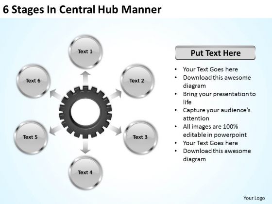 Business Strategy Planning 6 Stages Central Hub Manner Management Business Strategy Planning 6 Stages Central Hub Manner Management