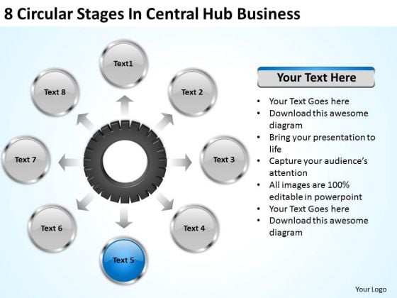 Business Strategy Planning Circular Stages Central Hub Examples