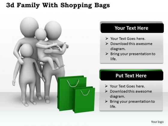 Business Strategy Review 3d Family With Shopping Bags Basic Concepts Business Strategy Review 3d Family With Shopping Bags Basic Concepts