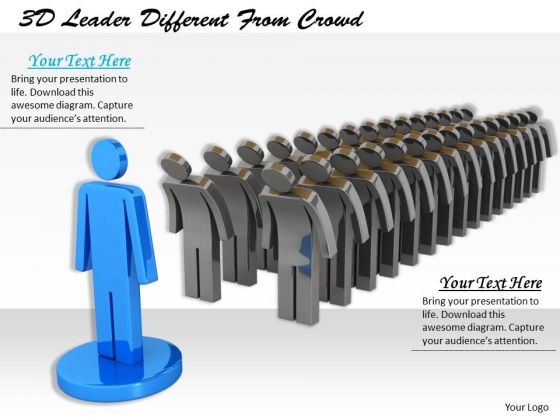 Business Strategy Review 3d Leader Different From Crowd Concept