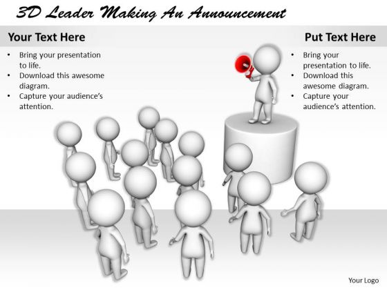 Business Strategy Review 3d Leader Making An Announcement Concept Business Strategy Review 3d Leader Making An Announcement Concept