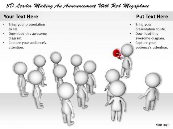 Business Strategy Review 3d Leader Making An Announcement With Red Megaphone Concept Business Strategy Review 3d Leader Making An Announcement With Red Megaphone Concept