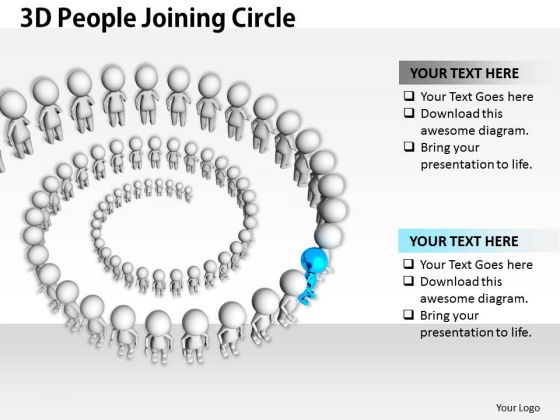 Business Strategy Review 3d People Joining Circle Character Business Strategy Review 3d People Joining Circle Character
