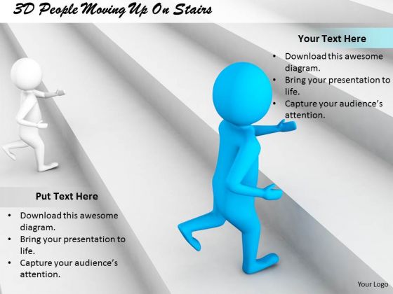 Business Strategy Review 3d People Moving Up On Stairs Character Business Strategy Review 3d People Moving Up On Stairs Character
