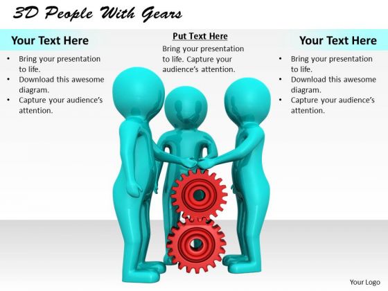 Business Strategy Review 3d People With Gears Concept Statement Business Strategy Review 3d People With Gears Concept Statement