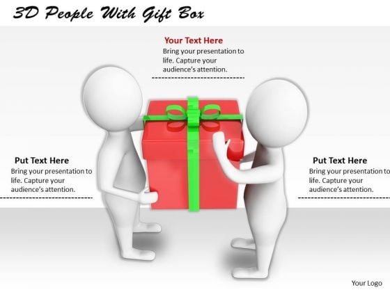 Business Strategy Review 3d People With Gift Box Concept Statement Business Strategy Review 3d People With Gift Box Concept Statement