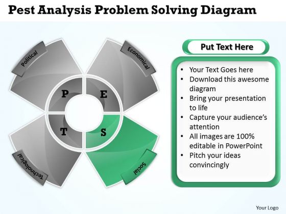 Business Structure Diagram Pest Analysis Problem Solving PowerPoint Slides