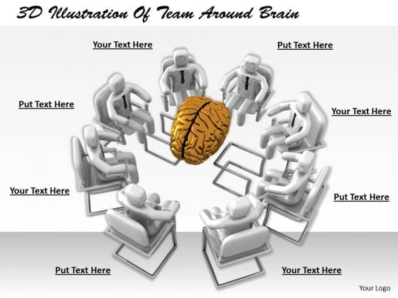 Business Unit Strategy 3d Illustration Of Team Around Brain Concept Business Unit Strategy 3d Illustration Of Team Around Brain Concept